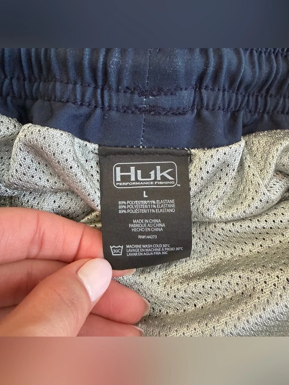Huk Performance, Blue Tie Dye, Fishing, Board‎ Shorts, Swim Trunks | Men’s L